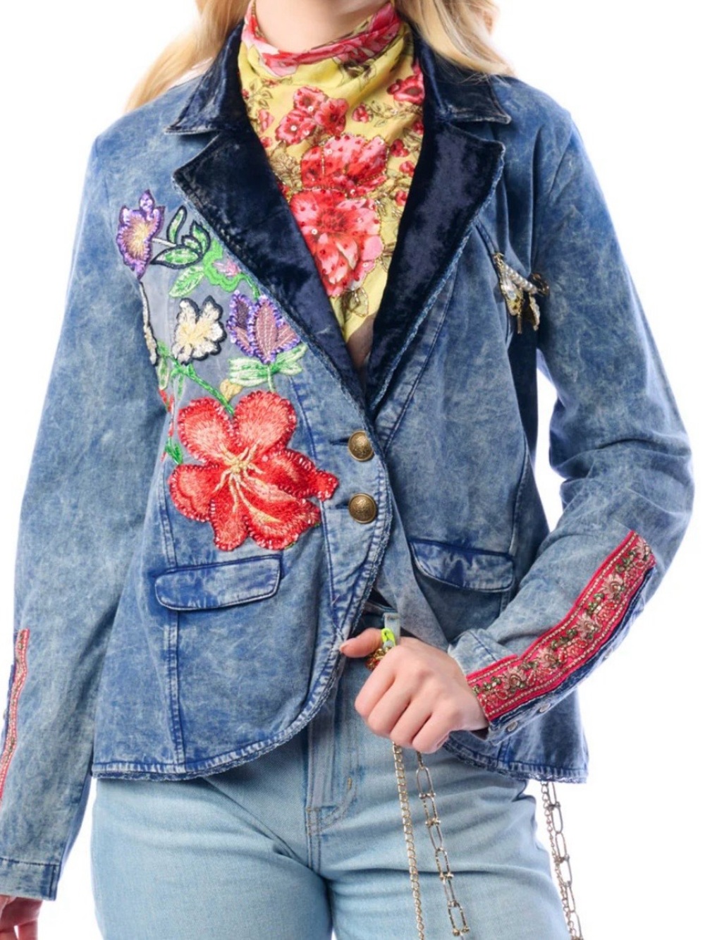 NWT Aratta Blue Wash Colonel Jacket